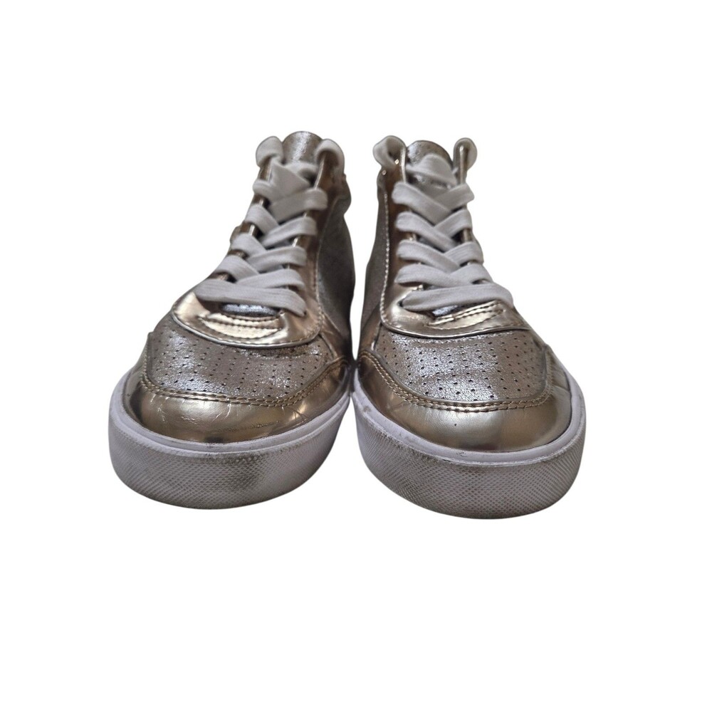 GUESS High Top Gerree Sneakers Shoes Gold Logo Lace Up Women's 7.5 S2 - Picture 9 of 11